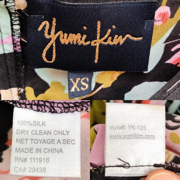 Yumi Kim Floral Black Sleeveless Top Tank Top XS - Picture 7 of 8